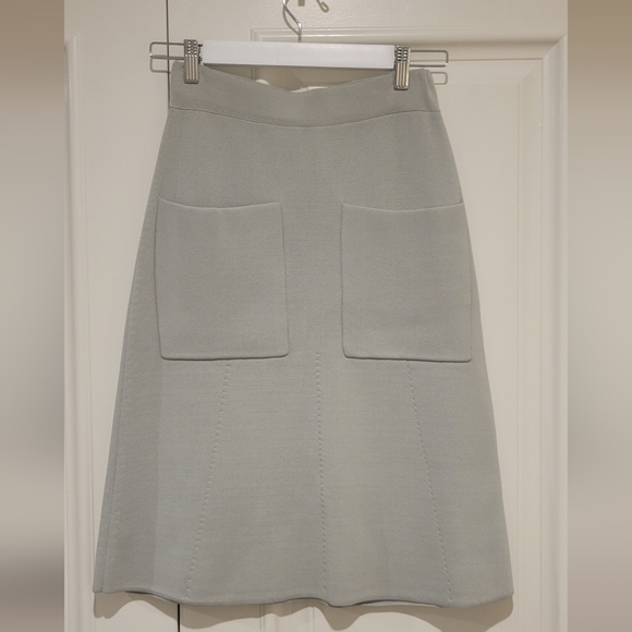 Reiss Bridgette Knitted A-Line Skirt Pepermint-Green Size 2 - Picture 7 of 11